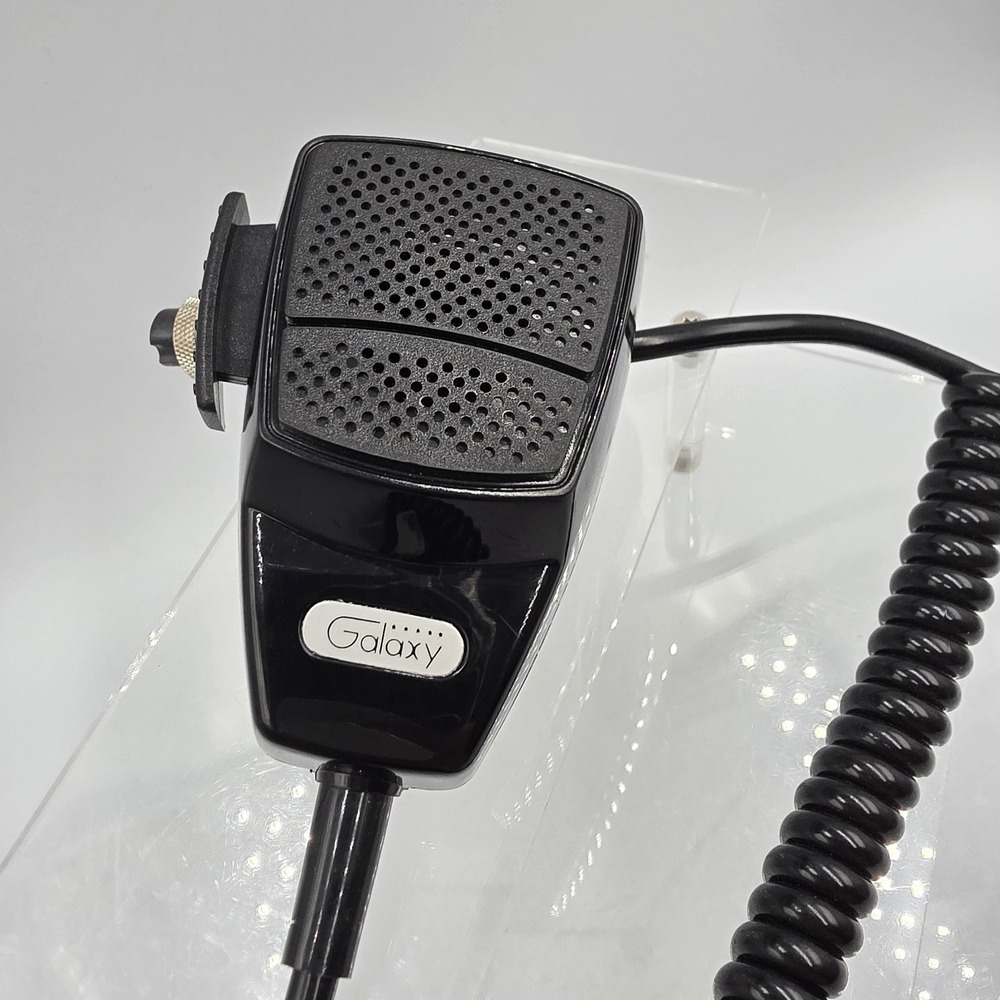 Galaxy CB Radio Replacement Microphone 4-Pin Stock Handheld Mic Coiled Cord Blck